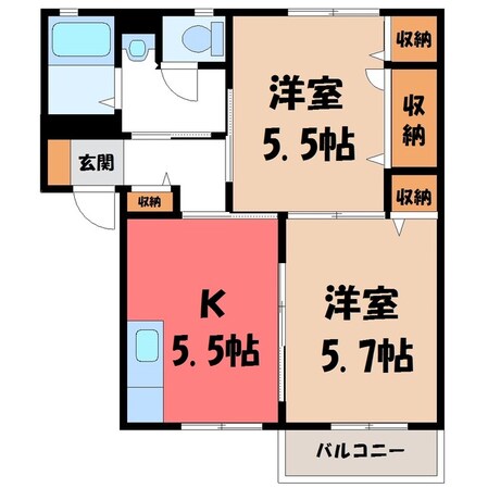 グランメールコート Cの物件間取画像